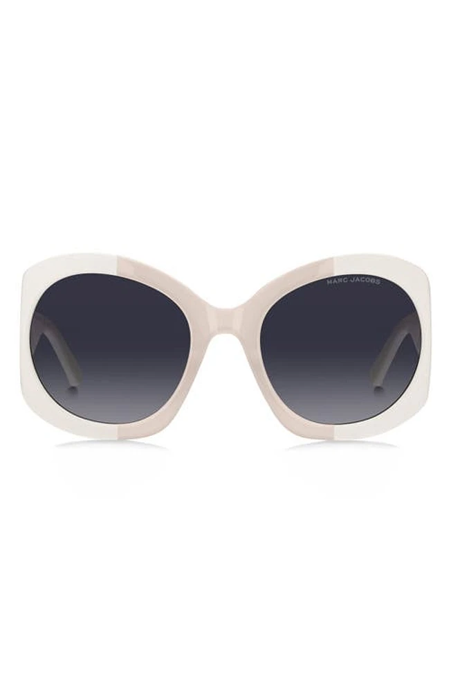 Marc Jacobs 56mm Gradient Rectangular Sunglasses in Ivory/Grey Shaded Blue at Nordstrom