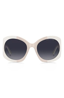 Marc Jacobs 56mm Gradient Rectangular Sunglasses in Ivory/Grey Shaded Blue at Nordstrom