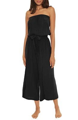 Becca Ponza Blouson Strapless Crop Jumpsuit in Black at Nordstrom, Size X-Small