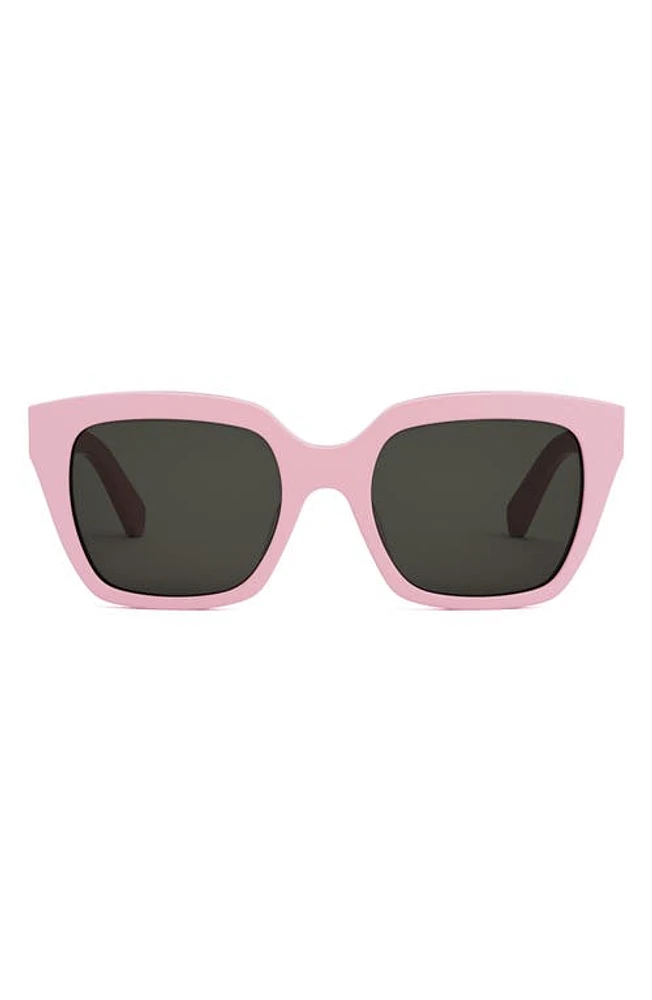 CELINE Monochrome 56mm Square Sunglasses in Pink/Smoke at Nordstrom