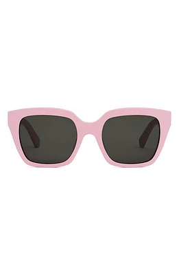 CELINE Monochrome 56mm Square Sunglasses in Pink/Smoke at Nordstrom