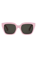 CELINE Monochrome 56mm Square Sunglasses in Pink/Smoke at Nordstrom