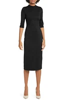 Alice + Olivia Delora Fitted Mock Neck Dress Black at Nordstrom,