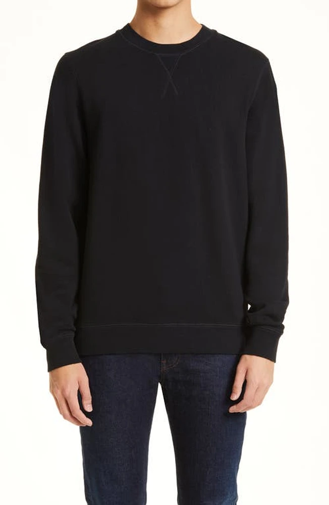 Sunspel Men's Crewneck Cotton French Terry Sweatshrt in Black at Nordstrom, Size Small