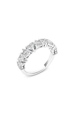 HauteCarat Alternating Hearts Lab Created Diamond Half Eternity Ring in Gold at Nordstrom