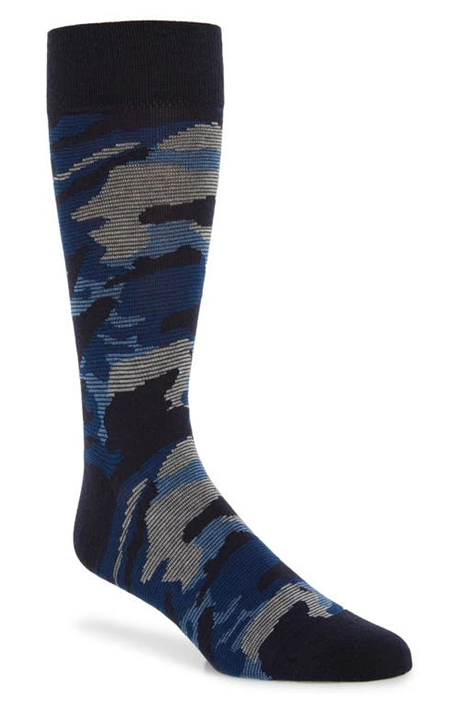 Cole Haan Modern Camo Socks in Marine Blue at Nordstrom