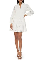 Milly Margaret Butterfly Eyelet Long Sleeve Dress White at Nordstrom,