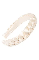 L. Erickson Celeste Braided Satin Headband in Ivory at Nordstrom