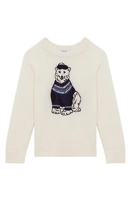 Reiss Kids' Osburn Jr. Polar Bear Crewneck Sweater Ecru at Nordstrom, Y