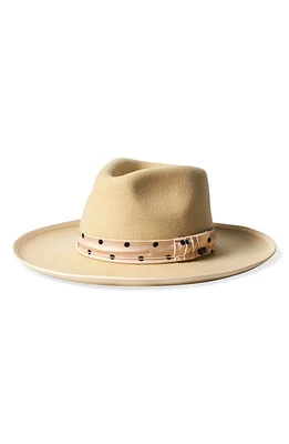 Brixton Reno Wool Felt Fedora Biscotti/Black at Nordstrom,