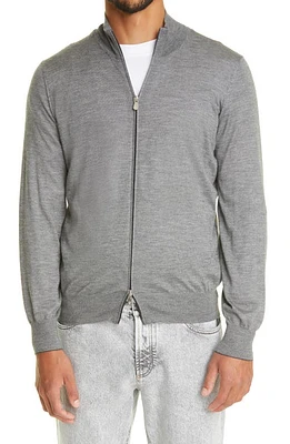 Brunello Cucinelli Zip Cashmere & Silk Sweater Grey at Nordstrom, Us