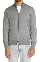 Brunello Cucinelli Zip Cashmere & Silk Sweater Grey at Nordstrom, Us