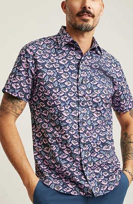 Bonobos Riviera Slim Fit Floral Stretch Cotton Short Sleeve Button-Up Shirt in Goodman Floral at Nordstrom, Size Medium