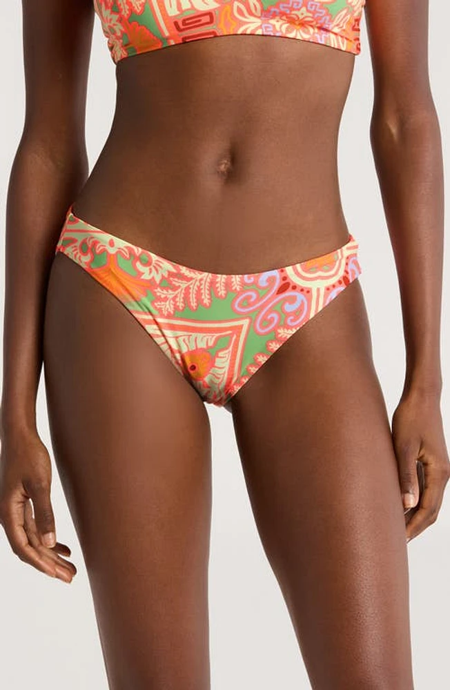 Maaji Kaleidoscope Sublimity Reversible Bikini Bottoms Green at Nordstrom,