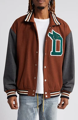 DIET STARTS MONDAY Wings Wool Blend Varsity Jacket Brown at Nordstrom,