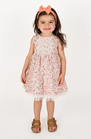 Popatu Floral Print Lace Trim Dress Red/White Multi at Nordstrom,