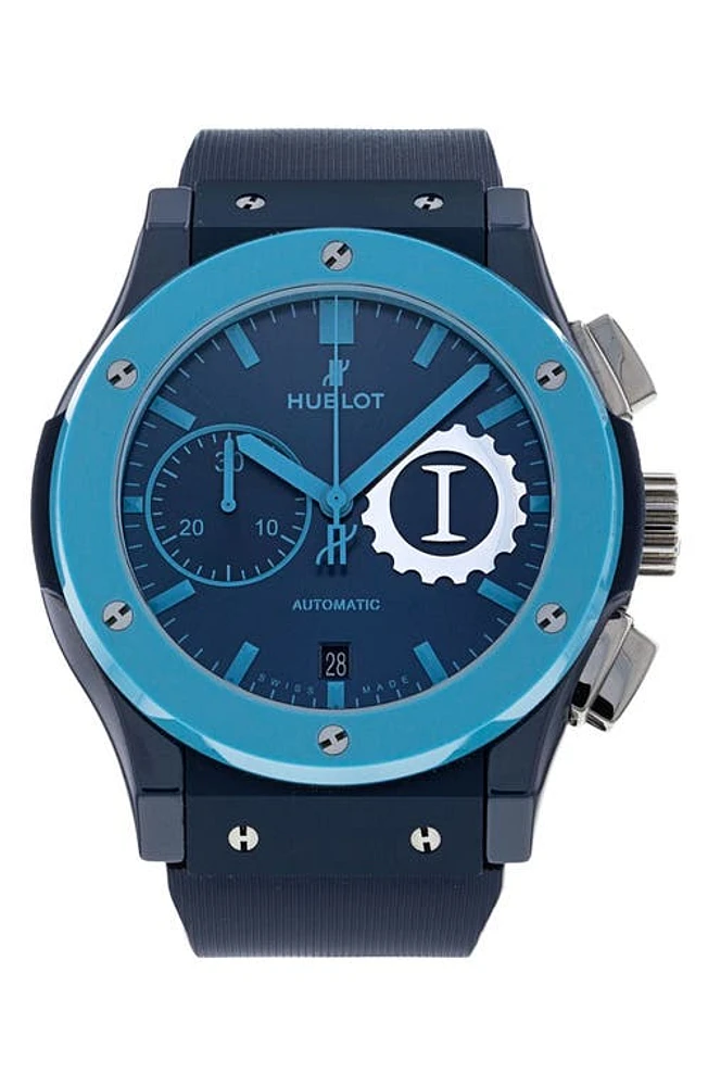 Watchfinder & Co. Hublot Preowned 2020 Classic Fusion Chronograph Rubber Strap Watch, 45m in Blue at Nordstrom