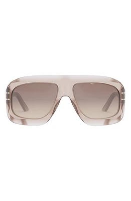 'DiorSignature M1U 58mm Rectangular Sunglasses in Shiny Pink /Gradient Roviex at Nordstrom