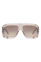 'DiorSignature M1U 58mm Rectangular Sunglasses in Shiny Pink /Gradient Roviex at Nordstrom