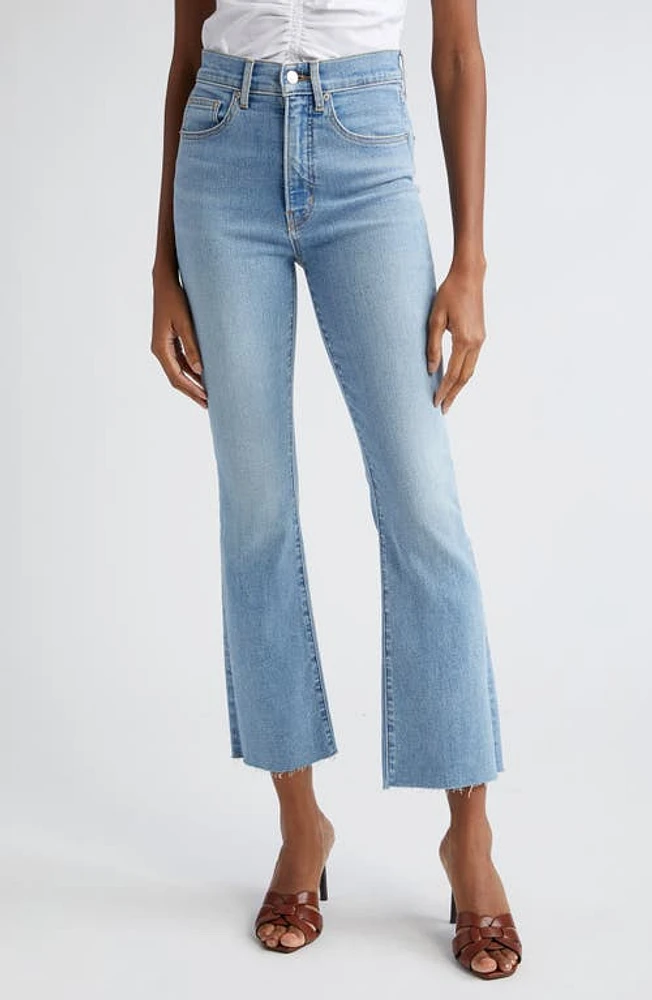 Veronica Beard Carolina High Waist Raw Hem Skinny Ankle Flare Jeans Nova at Nordstrom,