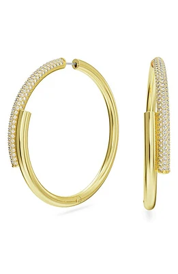 Swarovski Dextera Crystal Bypass Hoop Earrings in Gold at Nordstrom