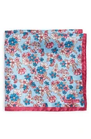 EDWARD ARMAH Floral Silk Pocket Square in Light Blue at Nordstrom