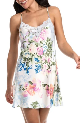 Bloom by Jonquil Amour Lace Trim Chemise Heather Blue at Nordstrom,