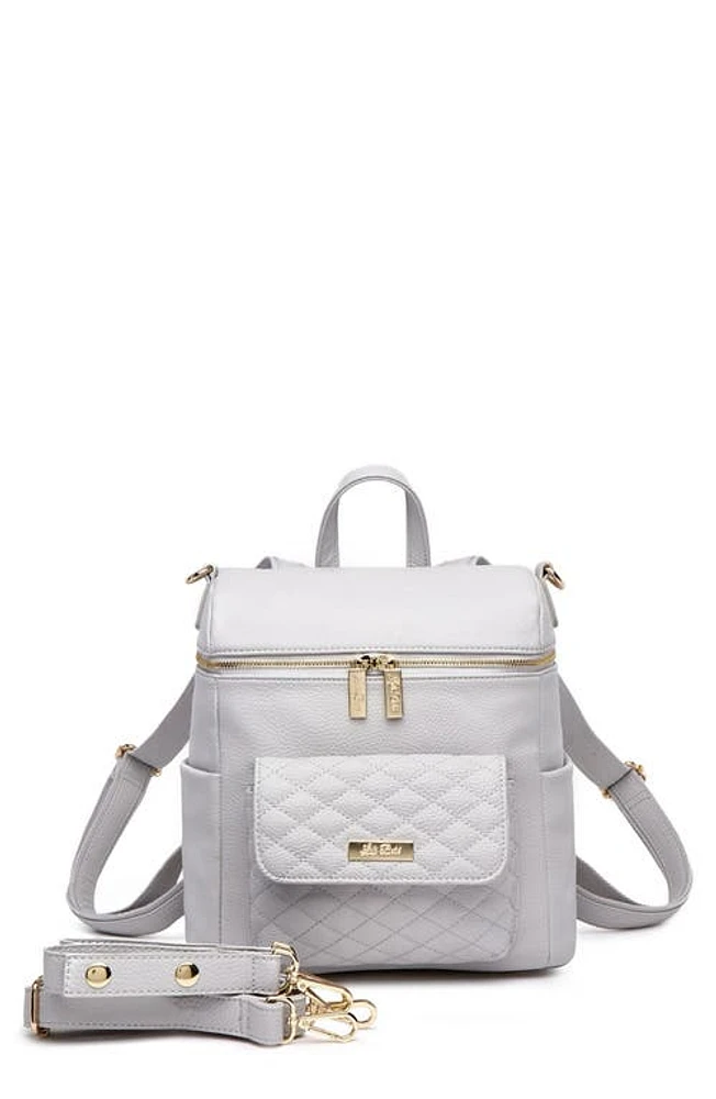 Luli Bebé Petit Monaco Faux Leather Diaper Bag in Stone Grey at Nordstrom