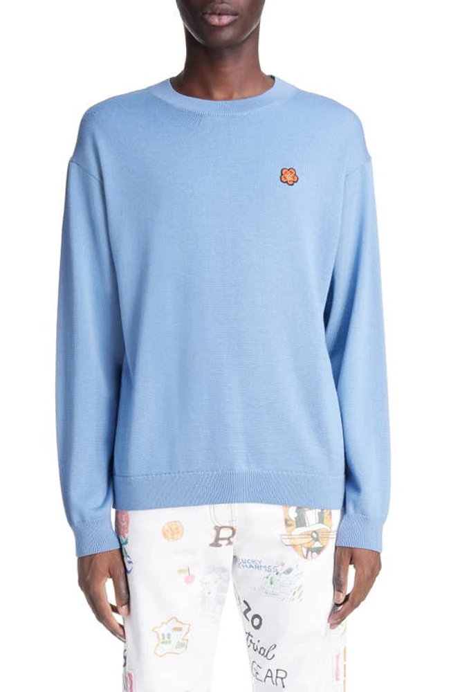 KENZO Boke Flower Wool Crewneck Sweater Blue at Nordstrom,