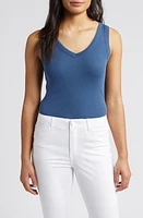 caslon(r) V-Neck Organic Cotton Blend Tank Top at Nordstrom,