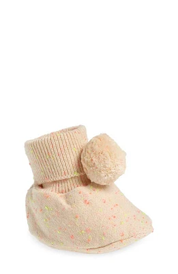 Pink Lemonade Pompom Cotton Bootie in Peach Multi at Nordstrom