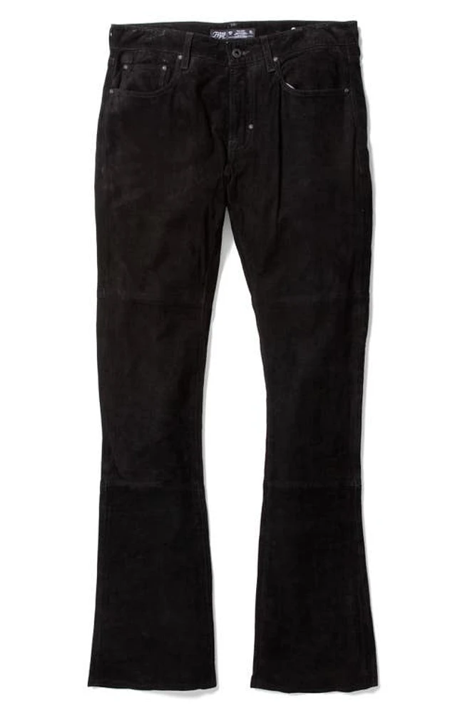 PRPS Rehab Flare Suede Pants Black at Nordstrom,