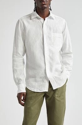 Drake's The Linen Summer Button-Up Shirt Ecru at Nordstrom,