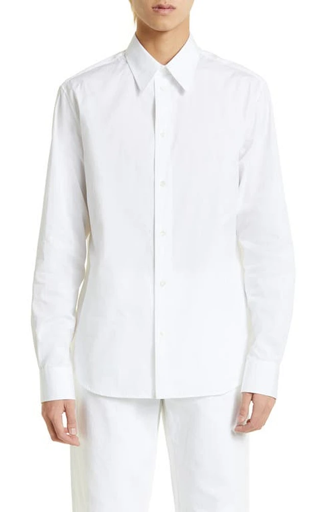 Bottega Veneta Classic Cotton Poplin Button-Up Shirt in White at Nordstrom, Size 44 Us