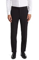 Emporio Armani Flat Front Wool Pants Solid Black at Nordstrom, Eu