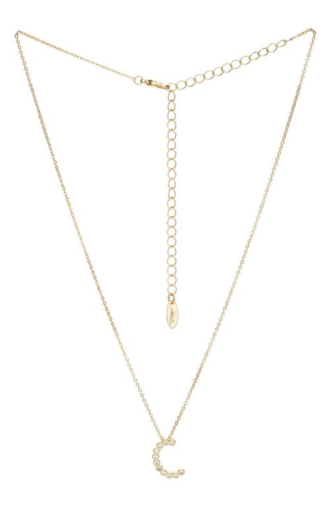 Ettika Crystal Initial Pendant Necklace in Gold- C at Nordstrom