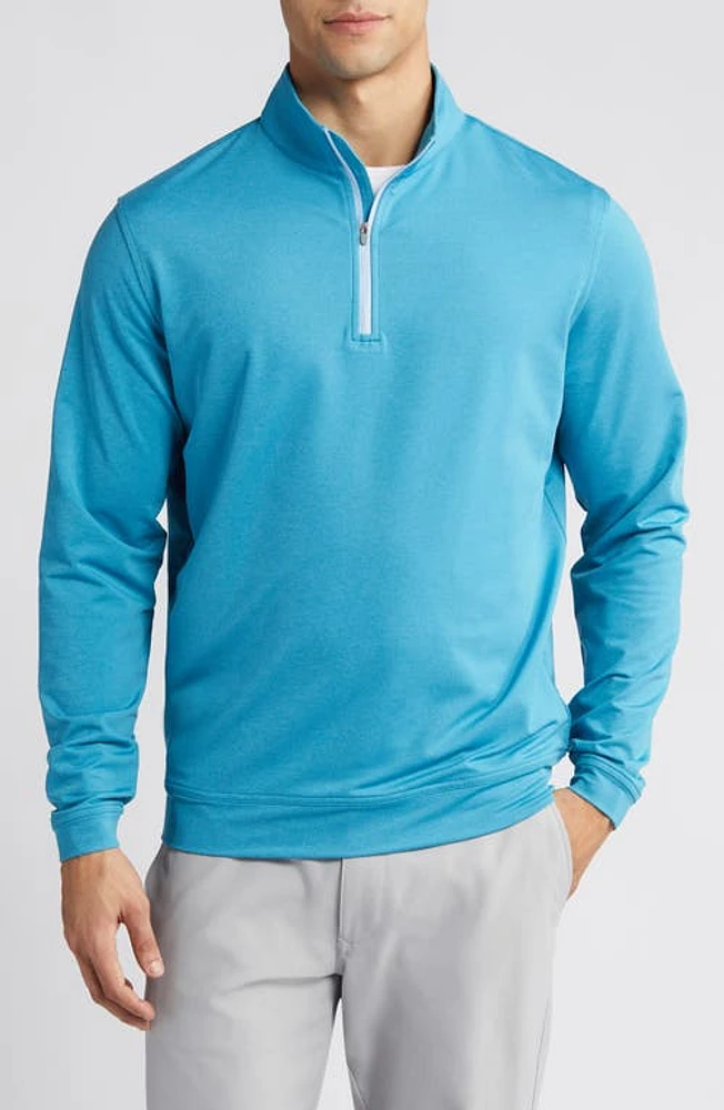 Peter Millar Perth Mélange Performance Quarter Zip Sweatshirt at Nordstrom,