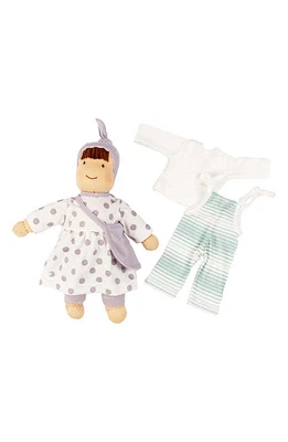 Under the Nile 3-Piece Organic Cotton Jill Polka Dot Waldorf Doll Toy Set in Lavender at Nordstrom