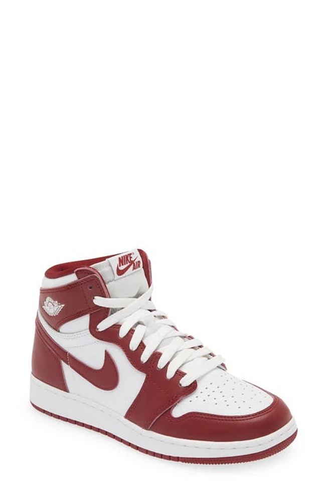 Kids' Air Jordan 1 Retro High Basketball Shoe White/Team Red at Nordstrom, M