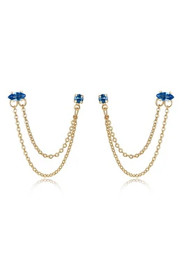 Ettika Double Piercing Chain Drop Earrings in Tanzanite at Nordstrom