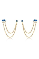 Ettika Double Piercing Chain Drop Earrings in Tanzanite at Nordstrom