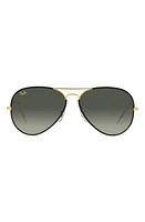 Ray-Ban Aviator Full Color 58mm Sunglasses in Black/Gold/Grey Gradient at Nordstrom