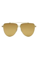 'Fendi Baguette 59mm Pilot Sunglasses in Shiny Endura Gold /Roviex at Nordstrom