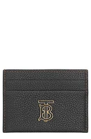 burberry TB Monogram Pebbled Leather Card Case in Black at Nordstrom