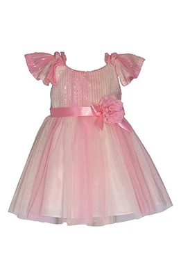 Iris & Ivy Kids' Sequin Flutter Sleeve Party Dress Blush at Nordstrom,