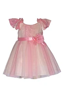 Iris & Ivy Kids' Sequin Flutter Sleeve Party Dress Blush at Nordstrom,