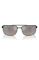 Ray-Ban 60mm Chromance Polarized Rectangular Sunglasses in Black at Nordstrom