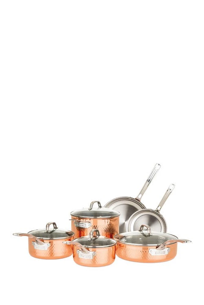 Viking Copper Clad 3-Ply Hammered 10-Piece Cookware Set at Nordstrom