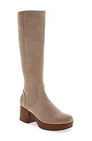 Chocolat Blu Knee High Platform Boot in Taupe Suede at Nordstrom, Size 7