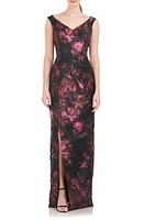 Kay Unger Liana Floral Column Gown Mauvewood Multi at Nordstrom,